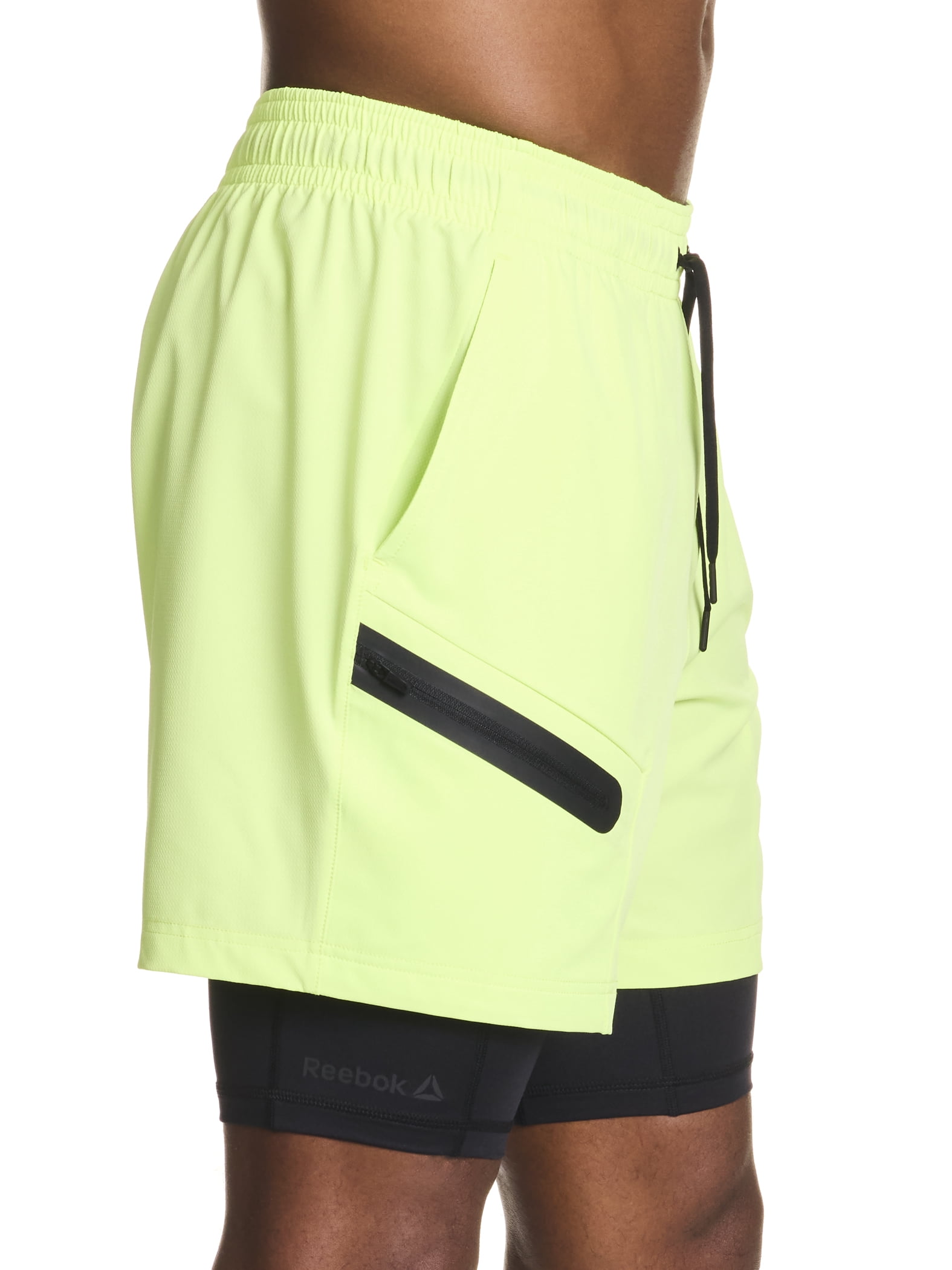 Reebok Men's and Big Men's Power Up 2-in-1 Woven Shorts (6" Inner, 9" Outer Inseam), Sizes XS-3XL