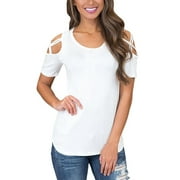 U.Vomade Women's Summer T Shirt Casual Off Shoulder T Shirt Top