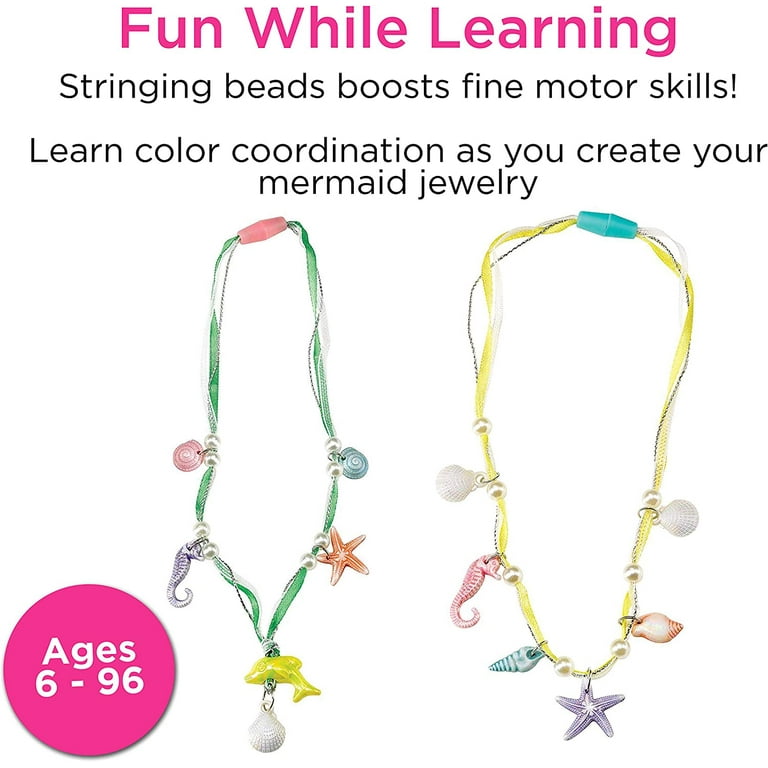 Creativity for Kids Mermaid Jewelry - String Mermaid Beads, Create 8 Jewelry Pieces