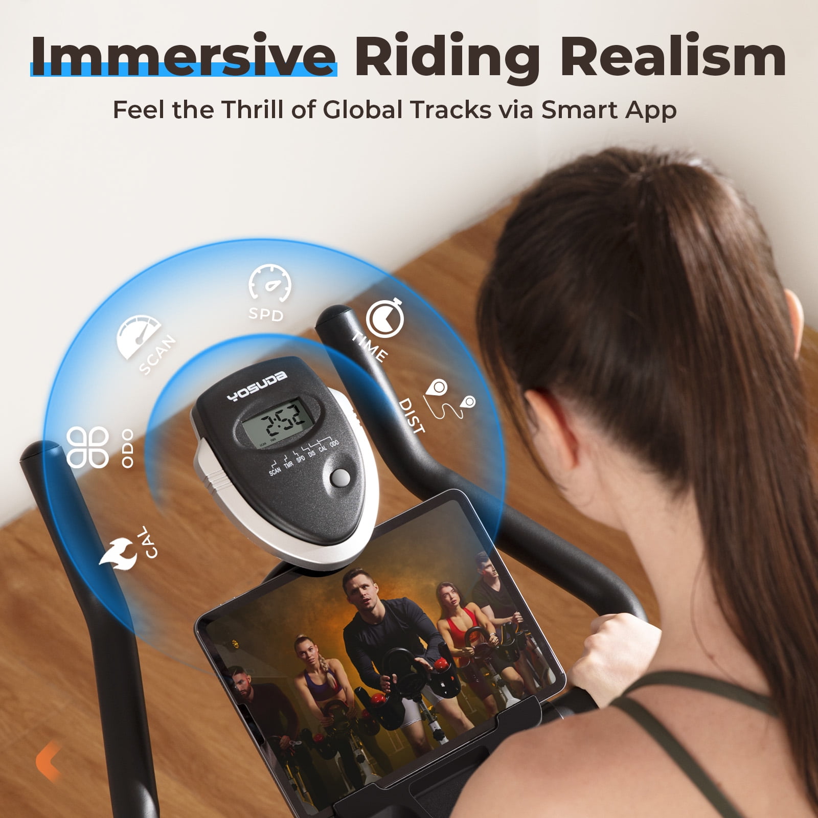 YOSUDA Exercise Bike Magnetic Stationary Indoor Cycling Bike for Home 350lbs Weight Capacity, Comfortable Seat Cushion and Fitness Courses