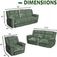 thumbnail image 3 of Golden Furniture Green Corduroy 3-Piece Living Room Manual Recliner Sofa Set, 3 of 5