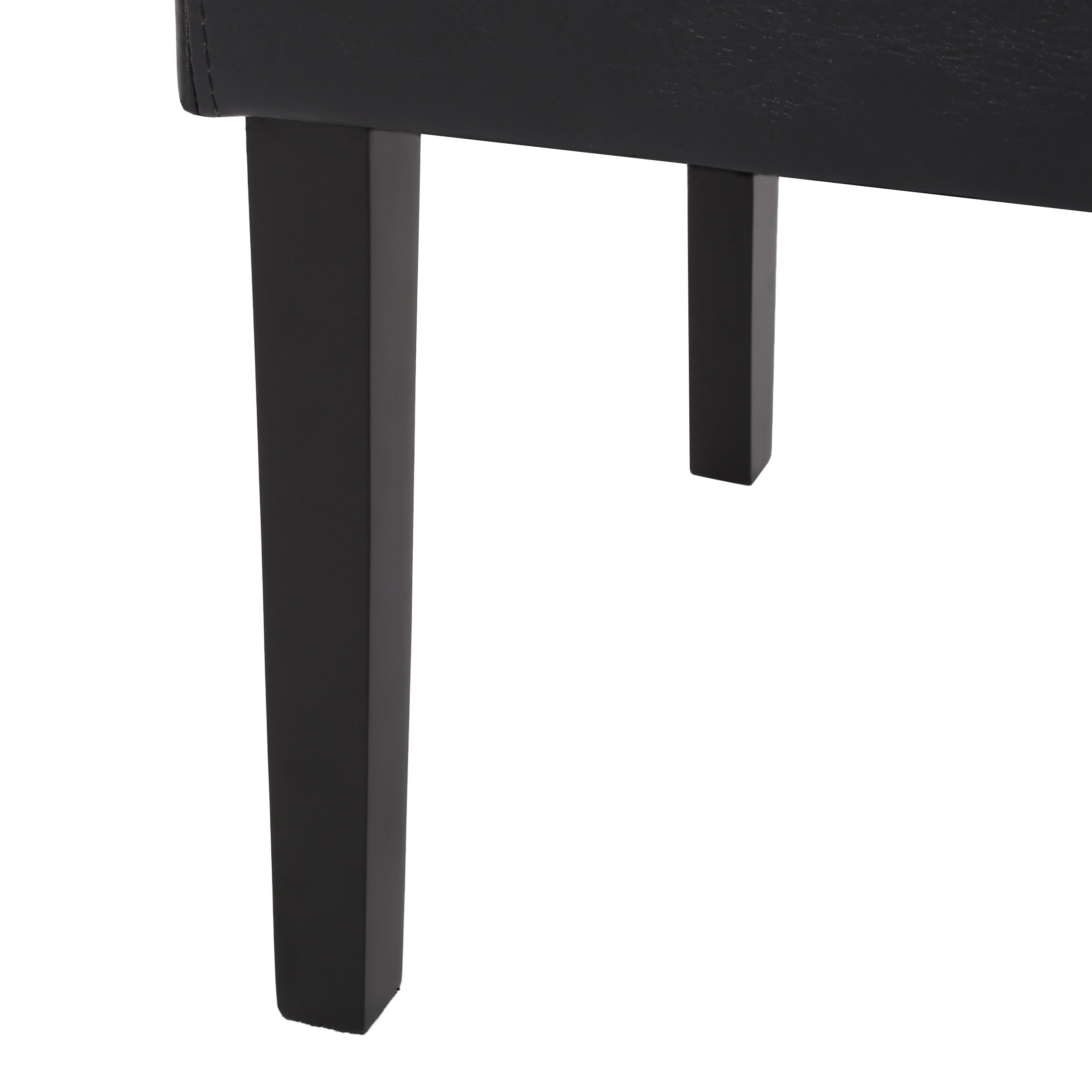 Noble House Monita Faux Leather Dining Chairs, Set of 2, Midnight Black, Espresso