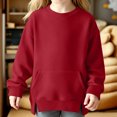 thumbnail image 4 of ATOGUTA Girls Crewneck Sweatshirt Red Kids Long Sleeve Sweatshirts Casual Fashion Spring Fall Clothes with Pockets Size 3T-14, 4 of 8