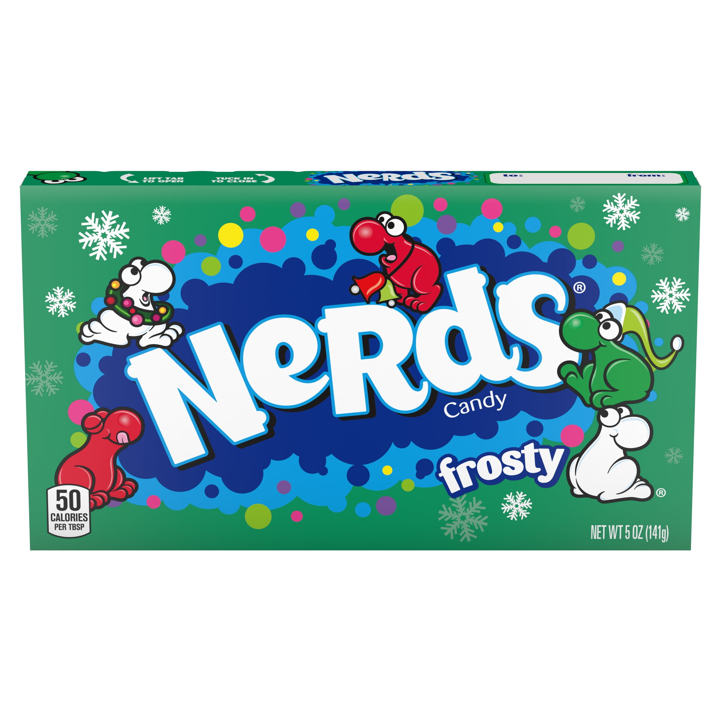 (3 pack) NERDS Frosty Holiday Nerds Treat Box, Christmas Candy, Red and Green Candies, 5oz