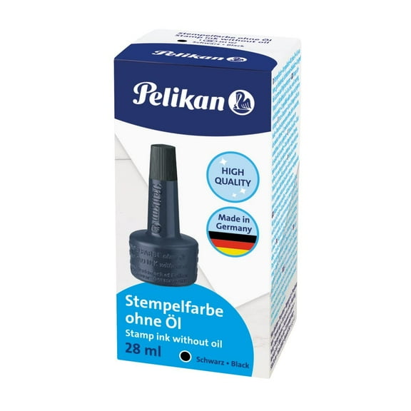 Pelikan Stamping Ink for Ink Pads used with Rubber Stamps, 1 Fluid Ounce, Black, 1 Bottle