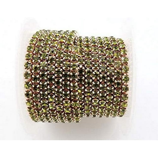 HUGFEGWE 5Yard High Density 4mm Rhinestone Cup Chain Sew On Glue On DIY Trimming-Crystal Rhinestones for Crafts-Rhinestones for Sewing-Rhinestone Close Chain-Rhinestone Chain for Jewelry Making