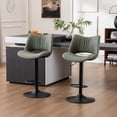 thumbnail image 5 of YOUNIKE Faux Leather Upholstered Bar stools Set of 2, Adjustable Swivel Bar Chair, Counter Height Chairs with Back and Footrest, Olive Green, 5 of 13