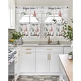thumbnail image 4 of Easter Gnomes Swag Kitchen Curtains Sets for Windows 24 Inch Length, Spring Farmhouse Bunny Eggs Wooden Grain Short Window Curtain Panels Swags Valances and Tiers 3 Piece Set for Cafe/Dining Room, 4 of 5