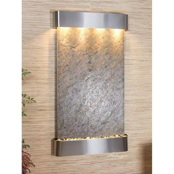 Adagio SFR2012 Summit Falls Round Wall Fountain - Stainless Steel-Green-Featherstone