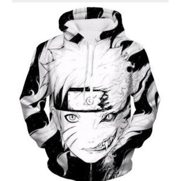 Naruto Anime Cartoon Hoodie Uzumaki Naruto Cosplay Akatsuki Uchiha Itachi Full-Size Sweatshirt 3D Printed Hooded Sweater Coat4XL(90-100kg) Gao Jinjia LED