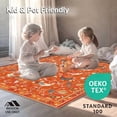 thumbnail image 4 of ODIKA 8'x10' Machine Washable Non-Slip Area Rug, Rippled Francophone Design with Spice Revolute Poultry and Fowl Motifs High Traffic Rug, Orange, 195554, 4 of 7