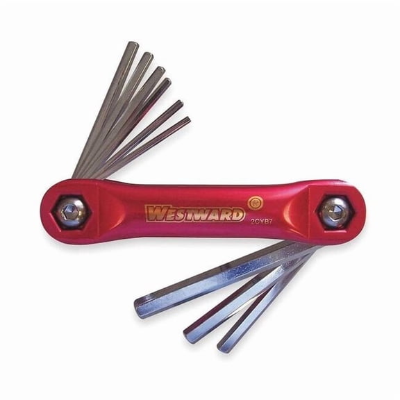 Westward 9 Piece SAE Fold-Up Hex Key Set, 2CYB7 2CYB7