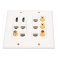 thumbnail image 3 of Placa de pared Ethernet Interfaz multimedia HD CAT6 TV F Head RCA Coaxial Placa de pared Ethernet para el hogar Oficina Hotel, 3 of 12