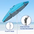 thumbnail image 5 of AMMSUN 6.5ft Beach Umbrella for Sand with Tilt & UPF50+ Sun Protection & Carry Bag,Sky Blue, 5 of 9