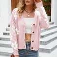 thumbnail image 2 of Baberdicy Cardigan Sweater Women's Sweater 2023 Fall Long Sleeve Casual Print Jumper Knitted Cardigan Loose Preppy Sweater Cardigan Women's Cardigans Pink, 2 of 6