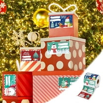 500-Count Christmas Gift Tags, Self-Adhesive Holiday Stickers Roll, Festive Gift Labels