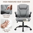 thumbnail image 5 of COOLHUT Leather Office Chair, Big and Tall Office Chair 400LBS Wide Seat Ergonomic Computer Desk Chair High Back Executive Leather Chair Adjustable Task Chair Lumbar Back with 8-Year Warranty, Gray, 5 of 10