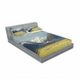 thumbnail image 3 of Ambesonne Scenery Fitted Sheet & Pillow Sham Set, Snowy Mountains Alps, Twinxl, Navy Blue White Olive, 3 of 3