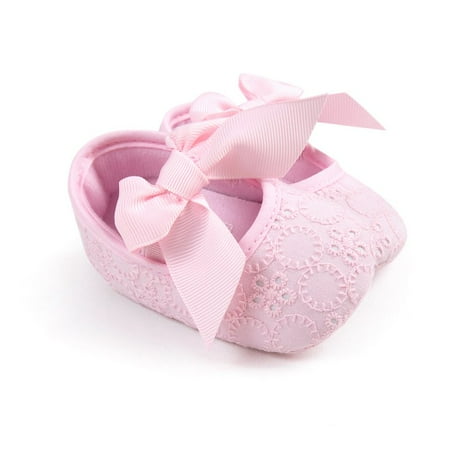 

Infant Toddler Baby Girls Shoes Non-Slip Bowknot Princess Shoes (0-18Months)