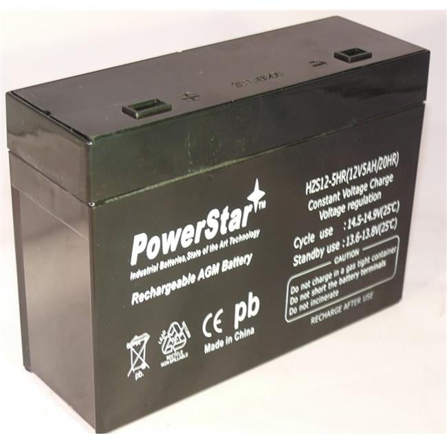 PowerStar HZS12-5-18 12V, 5Ah Sealed Lead Acid Battery With Recessed ...