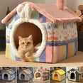 thumbnail image 2 of Casa plegable para perros, cama para perros, suministros para mascotas, invierno, perros pequeños y medianos, suministros cálidos para mascotas, sofá cueva para cachorros, 2 of 5