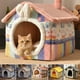 thumbnail image 2 of Casa plegable para perros, cama para perros, suministros para mascotas, invierno, perros pequeños y medianos, suministros cálidos para mascotas, sofá cueva para cachorros, 2 of 5