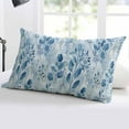 thumbnail image 5 of Blue Botanical Throw Pillow Cover 20 x 36 Inch Decorative Pillow Cover Retro Impressionist Style Watercolor Lumbar Pillowcase Seasonal Rectangle Cushion Case for Couch Sofa Bed Living Room, 5 of 7