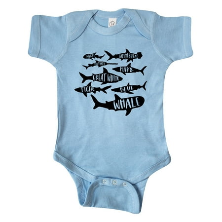 

Inktastic Types of Sharks Gift Baby Boy or Baby Girl Bodysuit