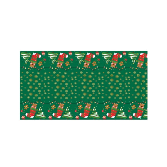 Christmas Tablecloth Disposable Waterproof Table Cover for Holiday Decor Christmas Party Decoration Green#