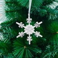 thumbnail image 1 of Elegant Snowflake Christmas Tree Hanging Ornament 10cm Design with Sticky Powder Finish for Festive Holiday Decorations, 1 of 3