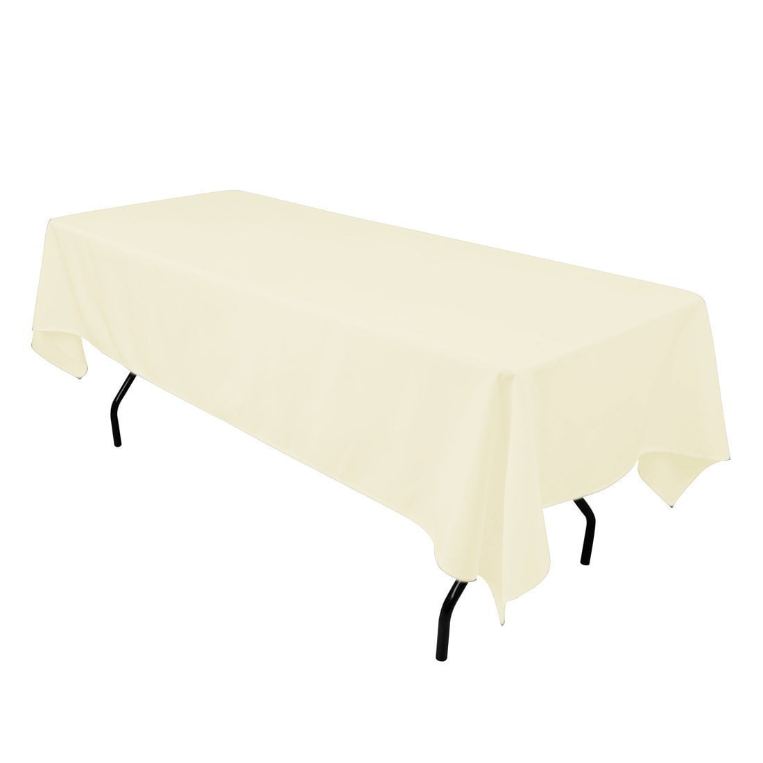 Ivory 60X102 INCHES Polyester Tablecloth by FTF