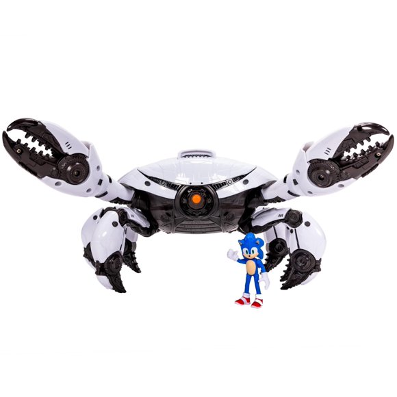 Sonic 3 Movie Toys Crab Mech Pinching Claws Playset with 2.5 Inch Sonic Action Figure Officially Licensed Sonic The Hedgehog 3 Movie Playset Toys for