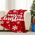 thumbnail image 5 of NWOKYZGH Christmas Snowflake Print Double-sided Blanket Comfortable and Soft Flannel Blanket Merry Christmas Red Blanket Suitable for Bedroom Sofa Christmas Decoration, 5 of 6