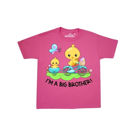 

Inktastic I m a Big Brother! Easter Spring Chick Riding Blue Bike Youth T-Shirt