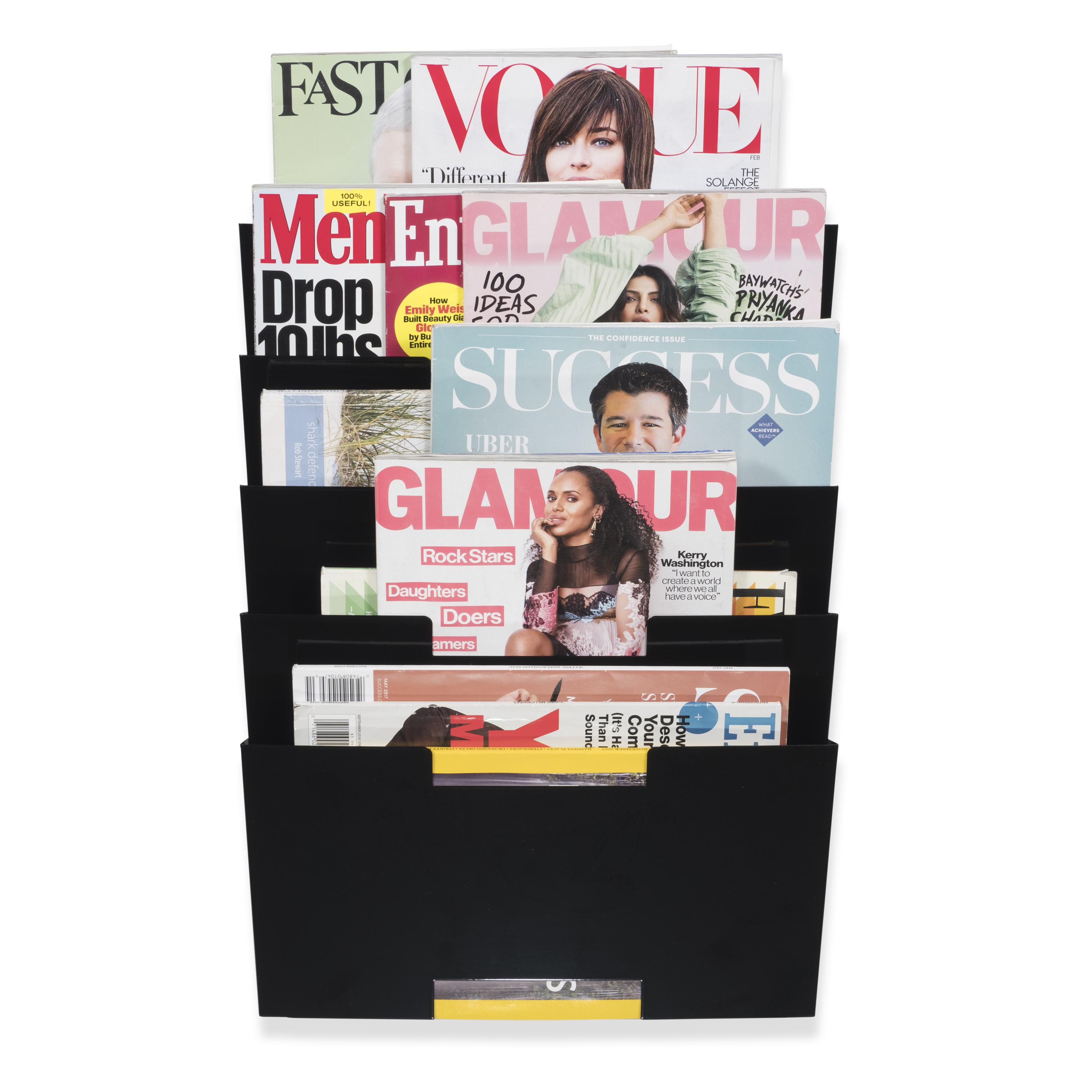 Magazine Holder Black 5 Sectional