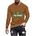 thumbnail image 2 of ZRGHAOYLQ Plus Size St. Patrick's Day Shirt Mens Big Tall Crewneck Long-Sleeve T-shirt Cute Shamrock Gnomies Pattern Shirt Plus Size Slim Fit Workout Shirts, 2 of 5