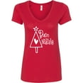 thumbnail image 3 of Inktastic Buon Natale Christmas Tree with Heart and Star Women's V-Neck T-Shirt, 3 of 5