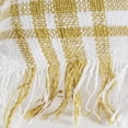 thumbnail image 4 of Rizzy Home Plaid 18" x 18" Poly Filled Pillow with Woven Cotton Cover-White/Gold, 4 of 5