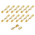 thumbnail image 1 of Unique Bargains 20 Ensembles d'Embouts de Cordon 4,5 mm Rabattables avec Fermoirs à Griffes de Homard, Embouts à Sertir pour Terminateur, Ton Or, 1 of 7