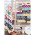 thumbnail image 2 of Bohemia Ethnic Kitchen Dish Towels for Drying Dishes Set of 2, Boho Tribal Teal Orange Purple Stripes Leaves Waffle Weave Microfiber Hand Tea Bathroom Towels Quick Dry & Absorbent Towel 15.7x23.6, 2 of 7