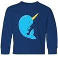 thumbnail image 3 of Inktastic Narwhal Long Sleeve Youth T-Shirt, 3 of 5