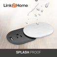 thumbnail image 5 of Link2Home Enchufe Ahorrador de Espacio con Ojal y USB 1 Toma de Corriente 15A 1 Puerto USB 2.4A Carga Rápida Resistente a Salpicaduras y Acabado en Acero Inoxidable, 5 of 5