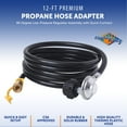thumbnail image 2 of Flame King 12FT 90° Low-Pressure Propane Regulator Quick Connect Hose for RVs, Grills & Heaters, 2 of 5
