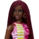 thumbnail image 4 of Barbie Fashionistas Doll #186, curvas, trenzas carmesí, vestido de amor sin mangas, aretes de aro Barbie Barbie, 4 of 6