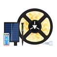 thumbnail image 3 of Tira de luces LED solares, cuerda de luces solares de 10 m, 8 modos de iluminación prácticos, cinta de luces flexible con energía solar para patio al cálido, 3 of 8