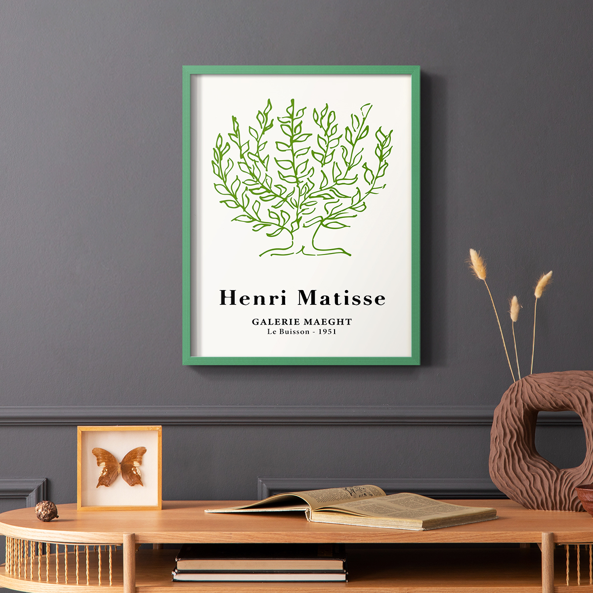 Matisse CXV Framed Print in Green Solid Wood 8 x 10 Framed Print