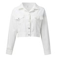 thumbnail image 1 of Vedolay Jean Jackets for Women Womens Denim Jackets Button Down Long Sleeve Stretch Classic Jean Coat,White L, 1 of 5
