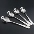 thumbnail image 4 of Cuchara de azúcar Cuchara para agitar té y café de acero inoxidable 304 Juego de 4, Cuchara tipo cuchara para café Cuchara para servir con forma de calavera plateada, 4 of 5