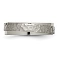 thumbnail image 3 of Titanium Hammered 6mm Ridged Edge Wedding Band Ring Man Fancy  For Dad Mens  For Him, 3 of 11