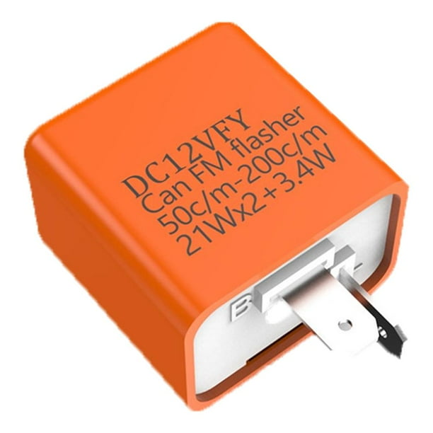 Indicador de señal de giro de relé de frecuencia de 12 V, intermitente de motocicleta de alta potencia (naranja)